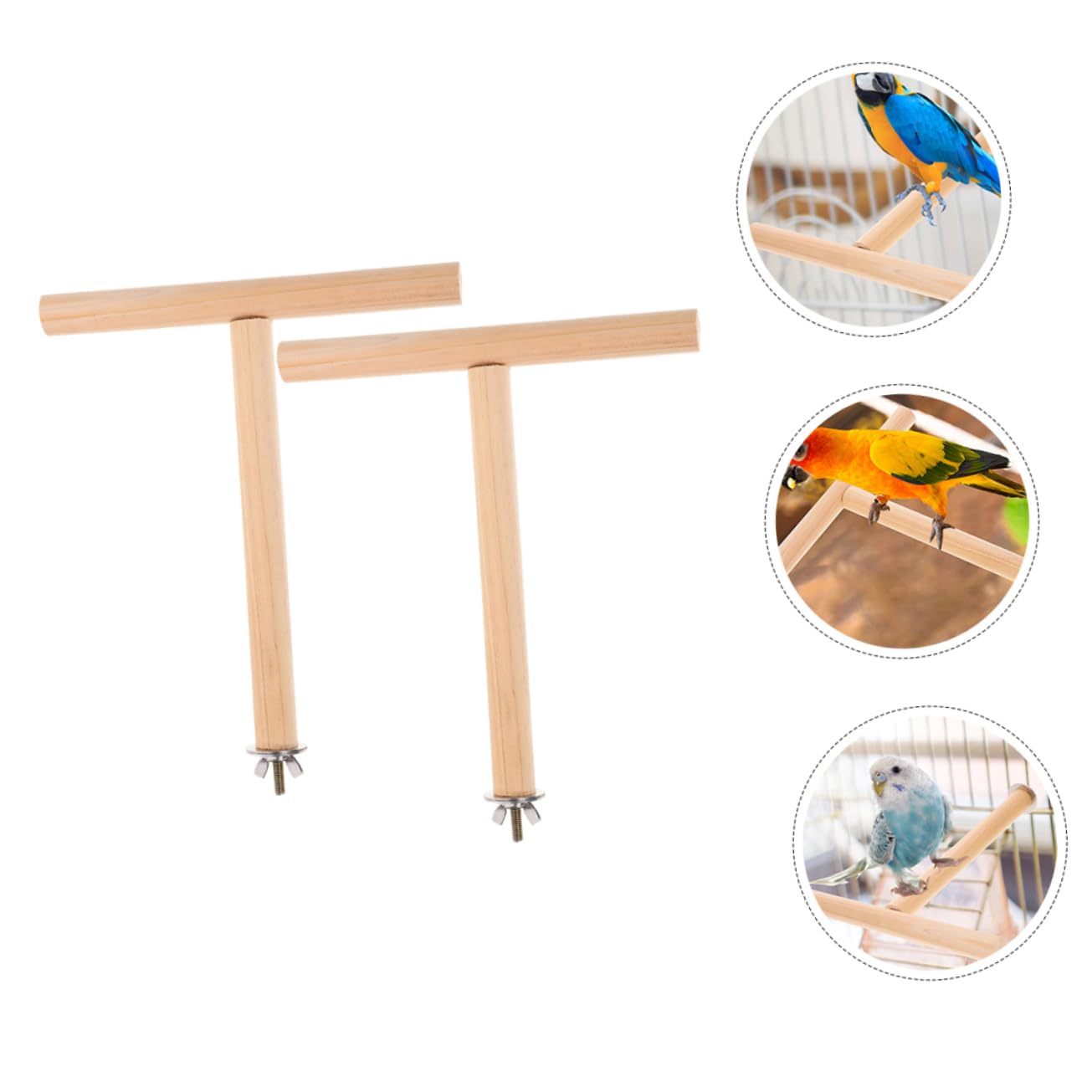 Toddmomy 8piezas Percha para Aves De Madera Natural Soporte para Periquitos y Juguetes para Pájaro para Ejercicio y Descanso