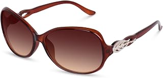 Eymen I UV Protection Polarized Butterfly/Oversized Rectangular Brown Sunglasses for Women and Girls (Free Size) Price In India