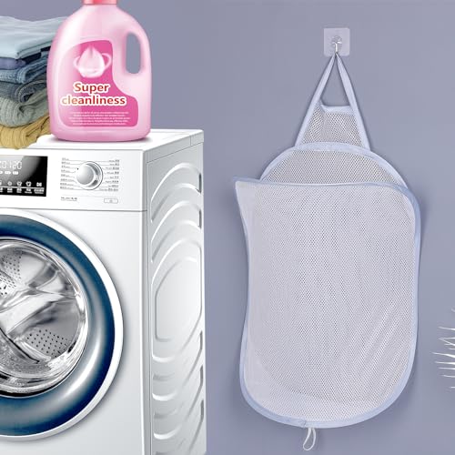 Cesto de Lavandería, Cesta de Almacenamiento de Lavandería Emergente Cesto Ropa Sucia Plegable Organizador Ordenado de Juguete Colgante con Asa (Gris L)