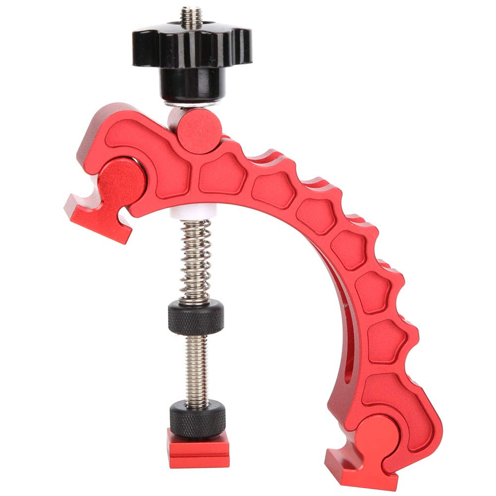 Adjustable T Track Clamp, Lightweight Aluminum Alloy Clamp for Woodworking Tool, 7 Circular Pivot Points, Red Color, Easy Installation and Use, Prevent Hand Injuries, Clamp 2