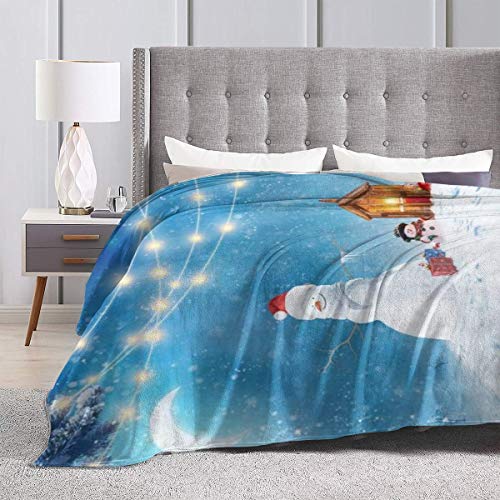 Couverture de jet en molleton cadeau de Noël idéal scène d'hiver - 5