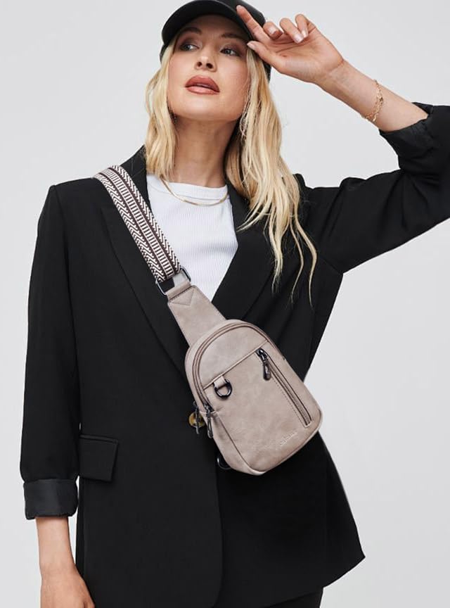Image of cakang Womens Sling Bag Crossbody Bags for Women Vegan Leather Sling Backpack Daypack Fanny Pack Crossbody Purse Travel