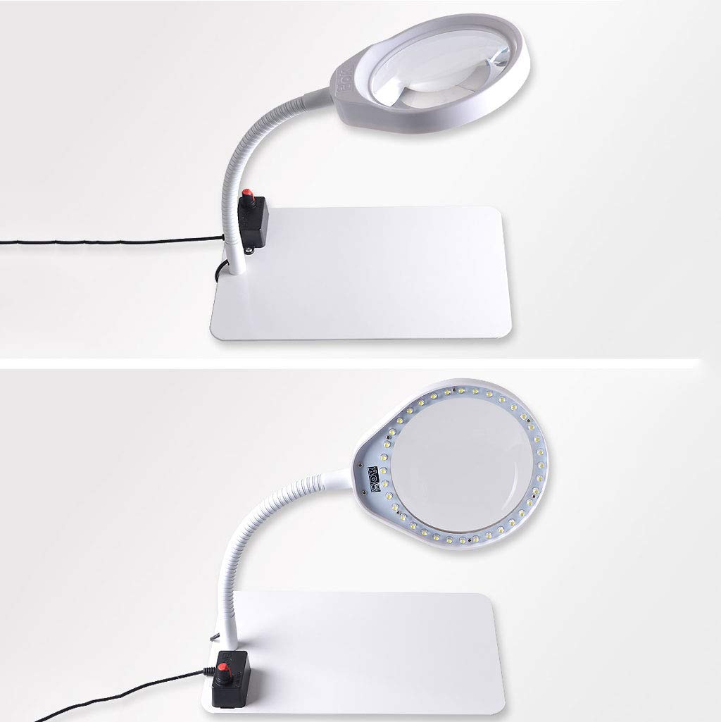 Lente d'Ingrandimento da Tavolo con luci a LED ad Alta Definizione con Lampada 10 Volte più Vecchia Lampada da scrivania per Riparazione di telefoni cellulari con Test di Lettura Needed