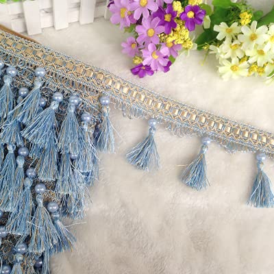 Ribete trenzado con flecos de poliéster para proyectos de costura y manualidades, 32 pies, ideal para decoración del hogar, tapicería y manualidades