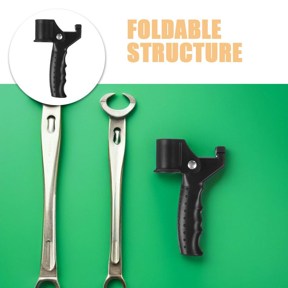 Healeved Lot de 2 poignées de canne de marche pour personnes âgées et handicapées, support de canne, autocollant ou béquille, compatible avec tube de béquille, noir