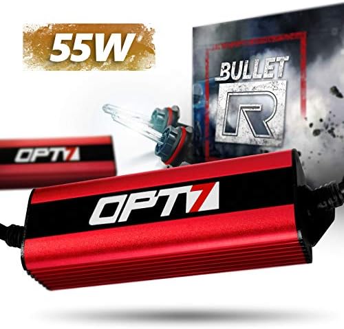 OPT7 Bullet-R 9007 Bi-Xenon 55W HID Kit - 3x Brighter - 4x Longer Life - All Bulb Sizes and Colors - 2 Yr Warranty [5000K Bright White Light]