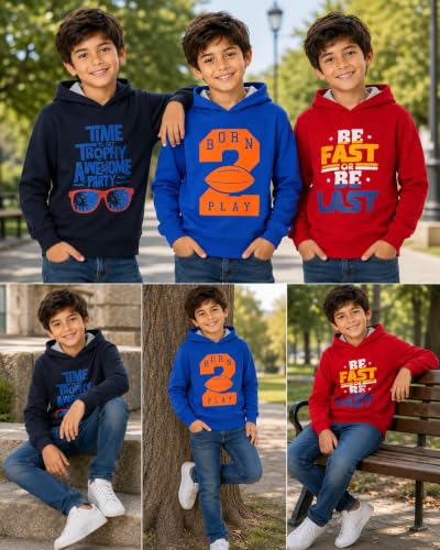 Image of T2F Boys Cotton Hooded Sweatshirt (Pack of 3)
