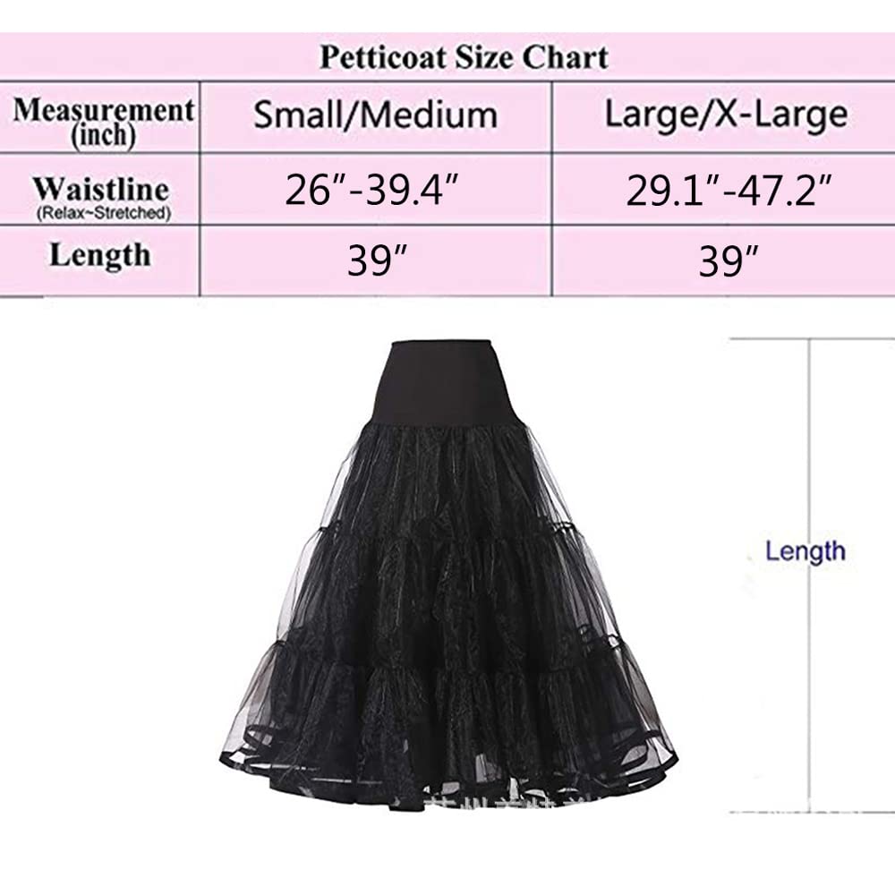 Crinolina Sottogonna Tulle Lunga Donna Balletti Danza Petticoat 50's Organza Retro Tutu Gonna Vintage 1950's Rockabilly