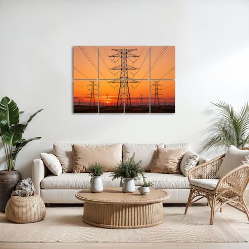 8 Pack Paneles Acústicos Artísticos Absorbentes de Sonido Líneas de Potencia Decorativo Paneles de Pared Aislantes Auto adhesivos para Estudios de Grabación en Casa 48"x32" miniatura 5