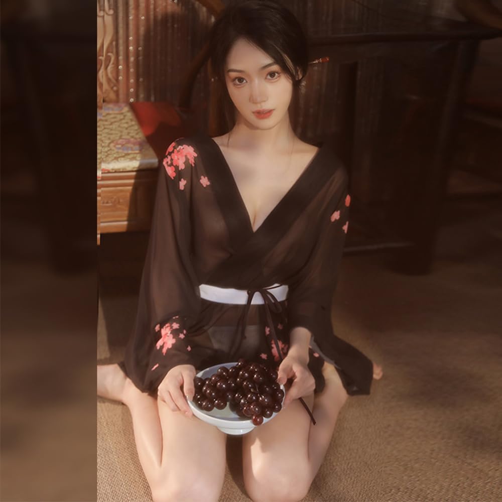 Pigiama da donna cosplay giapponese kimono stampa prospettiva Halloween vestito lingerie
