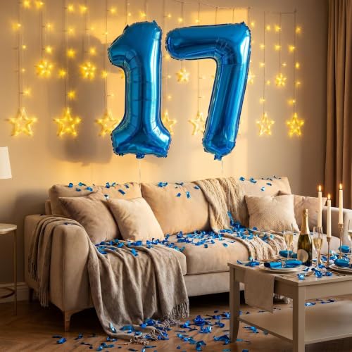 Image of YPSelected 32 Inch Large Foil Helium Number Balloon Birthday Wedding Party 0-9 (Blue, 7)