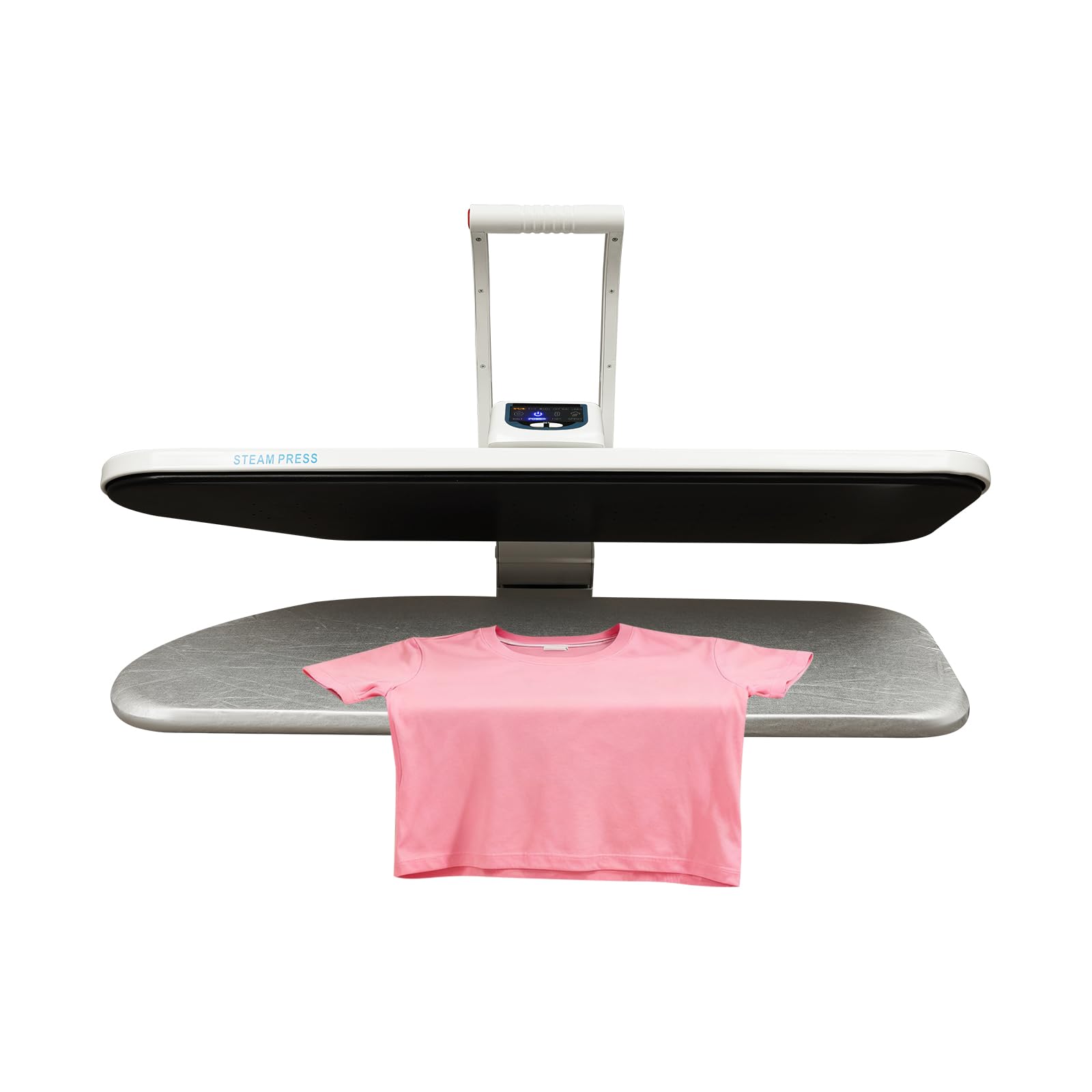 Presse à repasser à vapeur de 91,4 cm - 1600 W - Avec vapeur de 120 g/min - Écran tactile LCD - 5 modes de tissu - Chauffage rapide en 3 min - Veille automatique pour la maison et le commerce