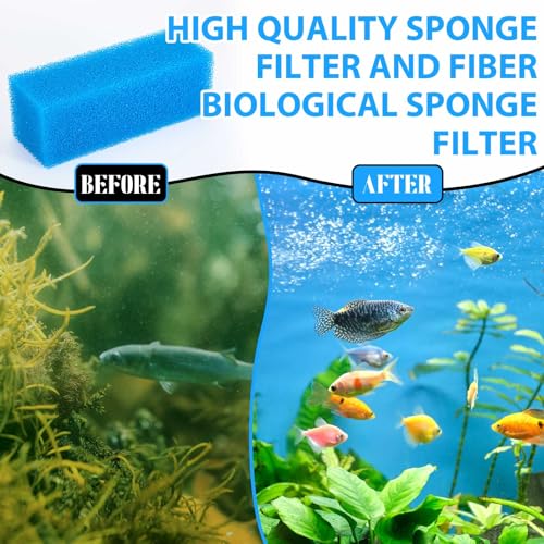 Image of Threlaco 6 Pack Foam Filters Compatible with AquaClear 110 Power Filter, Aqua Clear A623 Aquarium Filter, Foam Insert Sponge Pads for Use in Freshwater & Saltwater Aquarium (Blue)
