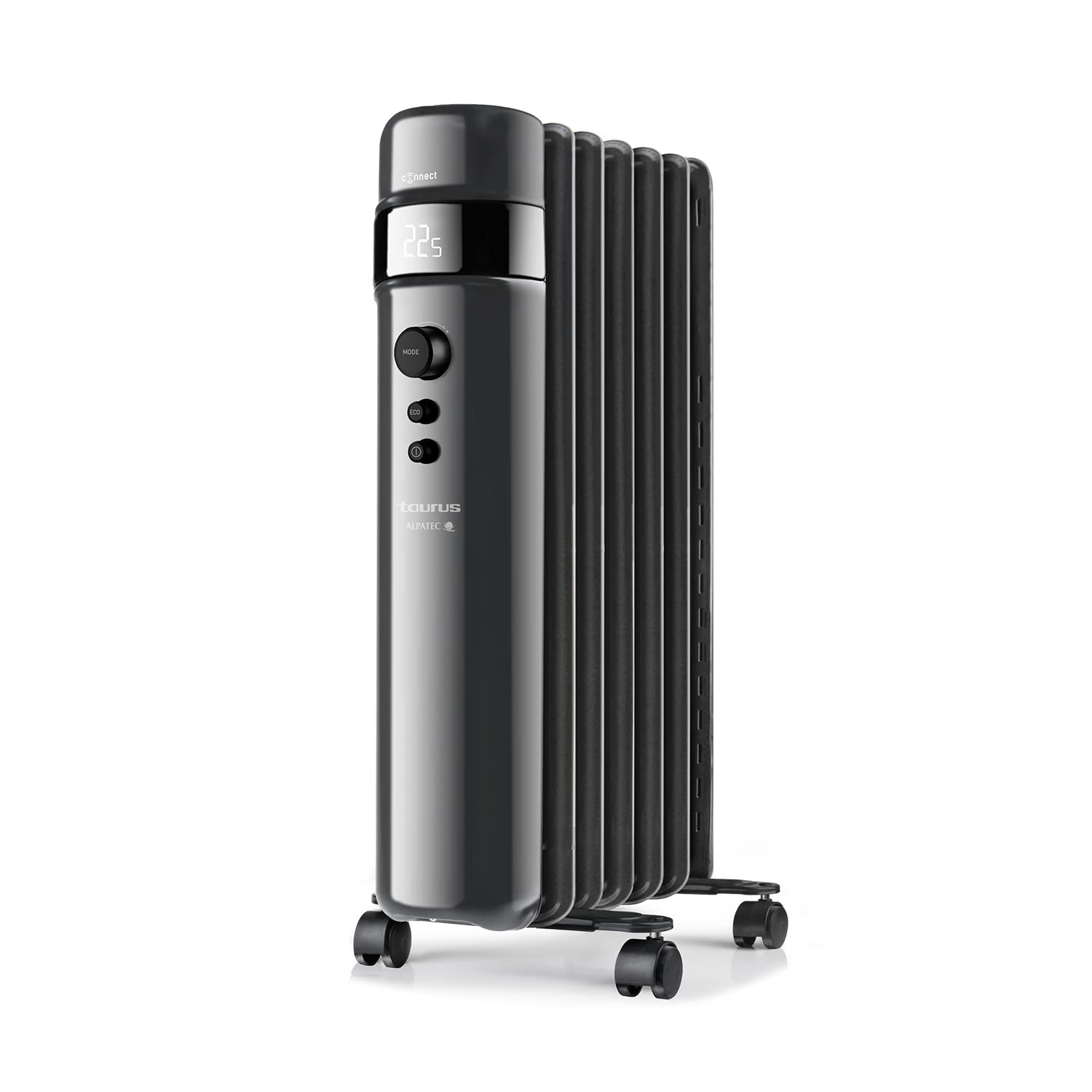 Taurus Alpatec Agadir Connect 1500 – Intelligent Oil Radiator, Wifi, APP, Voice Controls, 1500 W, 3 Levels, Adjustable Temperature, ECO Mode, Wheels, Programmable, 7 Elements, Up to 15 m²