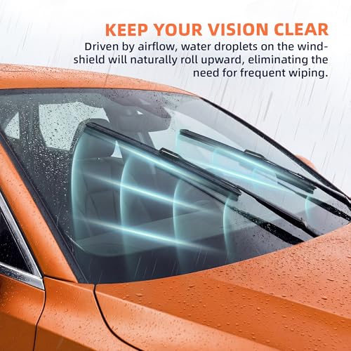 Image of Silicone Wiper Blades 26 inch + 19 inch Automotive Replacement Windshield Wiper Blades for Tesla Model 3 2023-2017 Model Y 2022-2020 /Volkswagen VW Passat 2021-2016 for Front Windshield(Set of 2)
