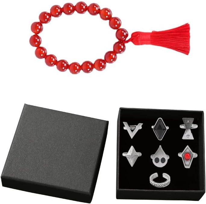 Hu Tao Rings Anime Hu Tao Cosplay Bracelet Rings Set, Adjustable Accessories - Image 2