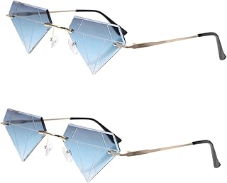 2 Pares De Óculos De Sol Irregulares Óculos De Sol Coloridos Masculinos Óculos De Sol Funky Óculos Sem Aro Para Mulheres Óculos De Sol Engraçados Sem Aro Óculos De Festa Para