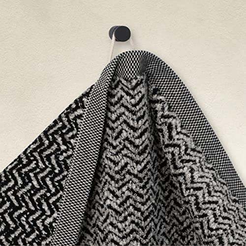 Möve Brooklyn Herringbone Guest Towel 50 x 30 cm 85% Cotton / 10% Viscose / 5% Linen Natural/Black, Nature/Black - Image 3