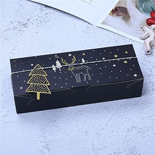 Chirstmas Series Paper Box Cookie Chocolate Candy Storage Box Party DIY Gifts Baking Handmade Packing Boxes (B,10PCS)