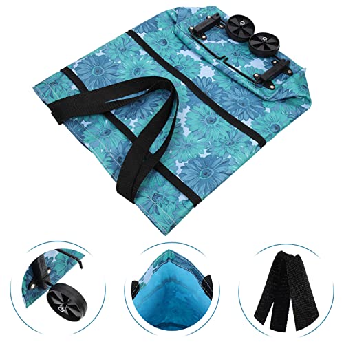 Luxshiny Faltbare Einkaufstasche Mit Rollen Faltbarer Einkaufswagen Einkaufstrolley Tasche Auf Rollen Oxford Stoff… – Bild 4