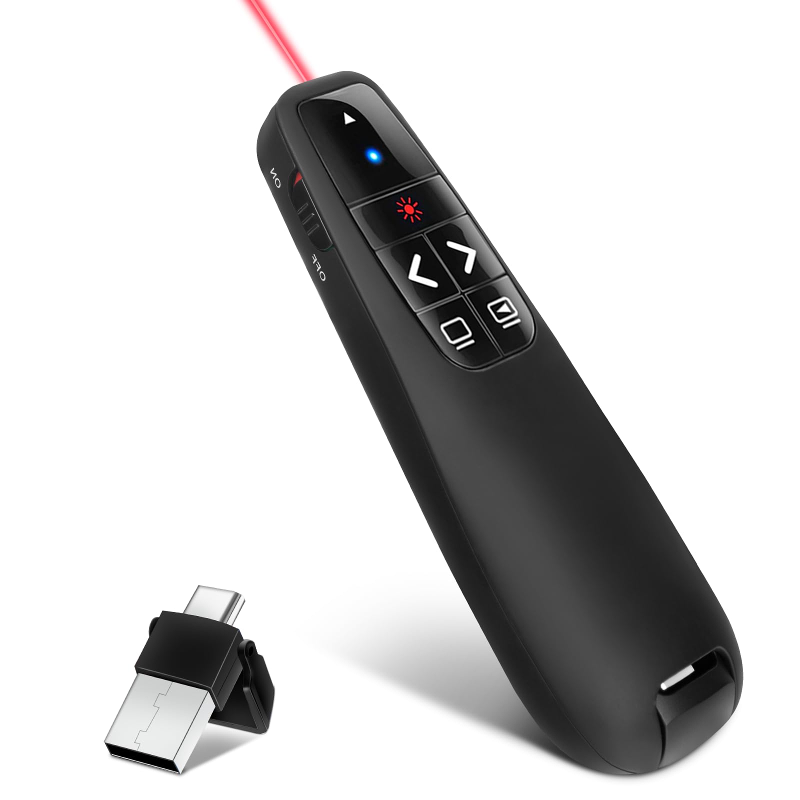 USB C Presenter, draadloze 2,4 GHz Powerpoint presenter, pointer