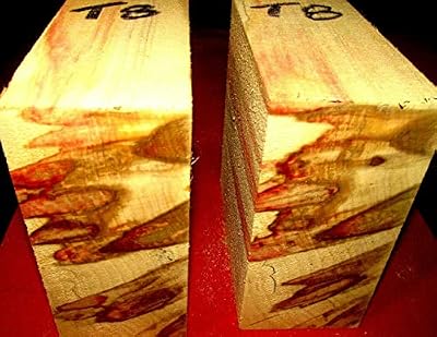 Parahita Store - 2 Pieces 6" x 6" x 3" Two Flame Boxelder Bowl Blanks Turning Wood Lumber Lathe - Woodworking - Unfinished Wood - Premium Wood Lumber