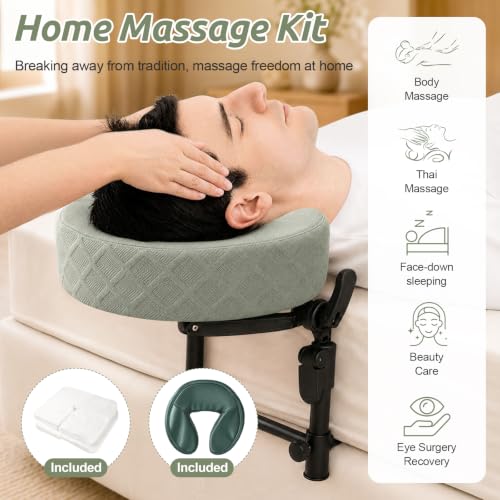 Image of Massage Headrest for Bed, Head Holder & Face Cradle with Face Down Pillow