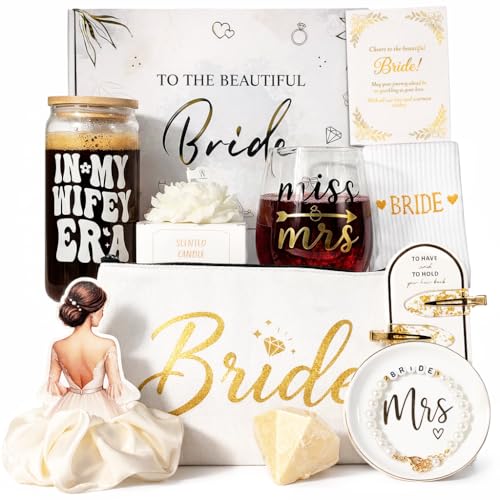 Bridal Shower Gifts For Bride To Be Gift Sets Bride Gifts For Bachelorette Party Unique Wedding Engagement Gift Box For Her Wifey Future Mrs With Bridal Accessories Cup