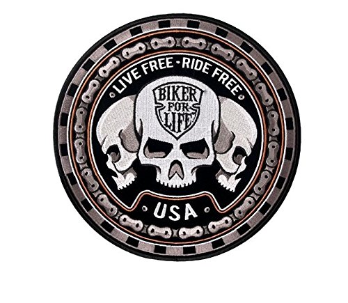 Toppa Biker For Life Live Free Skull Ride Free