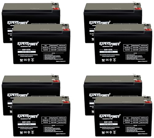 Image of ExpertPower 12V 7Ah - SLA Rechargeable Battery for Ride-On Toys, Alarm System,UPS,EPS,Feeder,Exit Sign,Small 12 V Battery for Kids Car, Sealed Lead Acid Fire Alarm Batteries2 Count (Pack of 4)