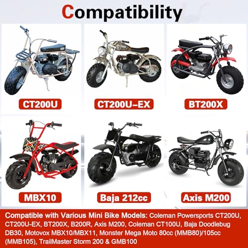 13'' Ape Hangers 7/8'' Mini Bike Handlebars - Universal Fit for Coleman CT200U CT200UEX BT200X, Mega Moto MMB80, Motovox MBX10, 100cc 200cc Mini Bikes, Heavy Duty Steel Powder Coated (Black)