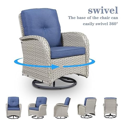 Belord Outdoor Swivel Rocking Chairs Set