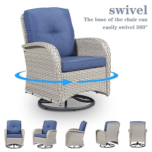 Patio-Conversation-Sets-Wicker-Furniture-7-PCS-Outdoor-Swivel-Rocker-Furniture-Set-for-Patio-Deck-Poolside-2-Swivel-Rockers-2-Club-Chairs-2-Rattan-Tables-1-Loveseat-Included-Blue-Cushion Patio Conversation Sets Wicker Furniture 7 PCS Outdoor Swivel Rocker Furniture Set for Patio Deck Poolside 2 Swivel Rockers 2 Club Chairs 2 Rattan Tables 1 Loveseat Included Blue Cushion