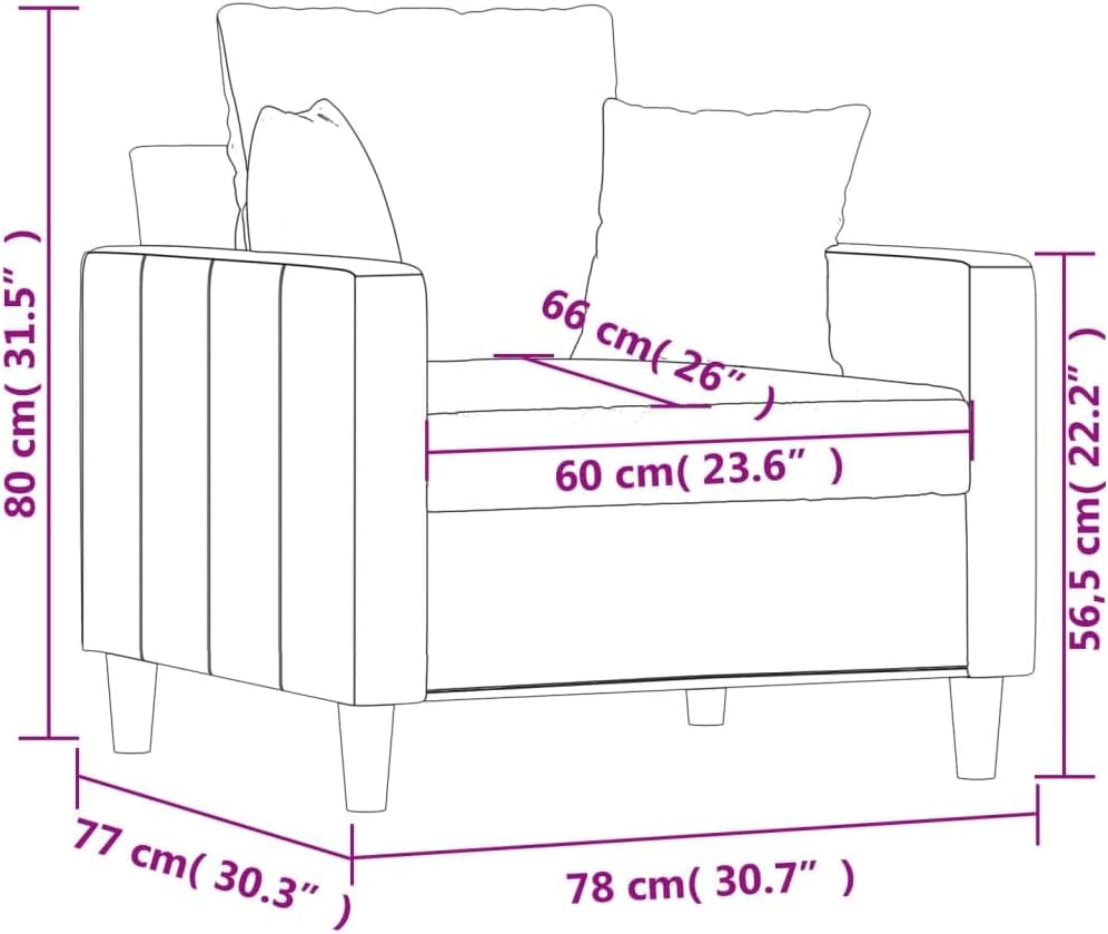 Sofa Chair Black Velvet (100% Polyester) Living Room Furniture