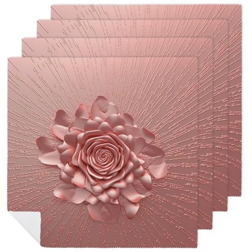 Servilletas de tela cuadradas de poliéster con diseño floral miniatura 1
