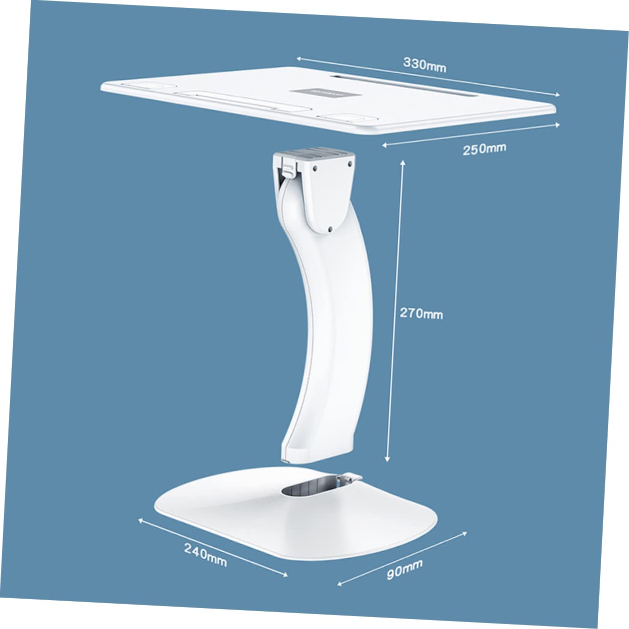 HEMOTON Soporte Ergonómico para Portátil Blanco de PC Ángulo Ajustable de 4 Niveles y Plegable, Adecuado para Escritorio y Reducción de Presión Cervical