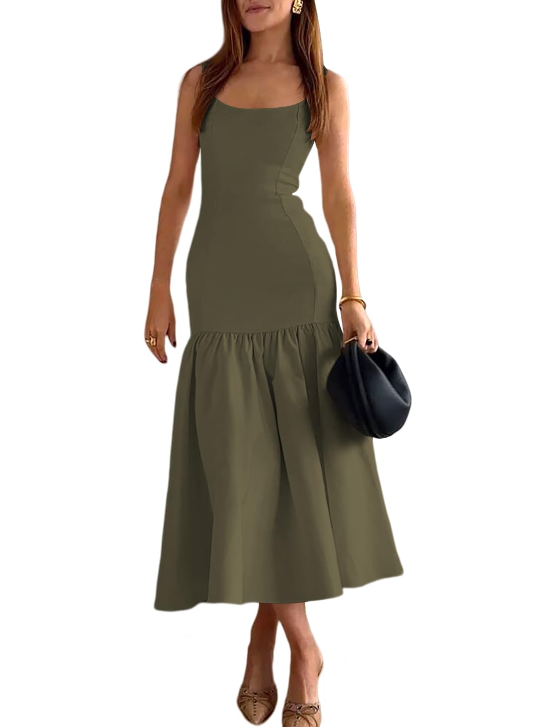 Spaghetti Straps Mermaid Long Corset Dresses for Women Satin Prom Formal Evening Party Dress