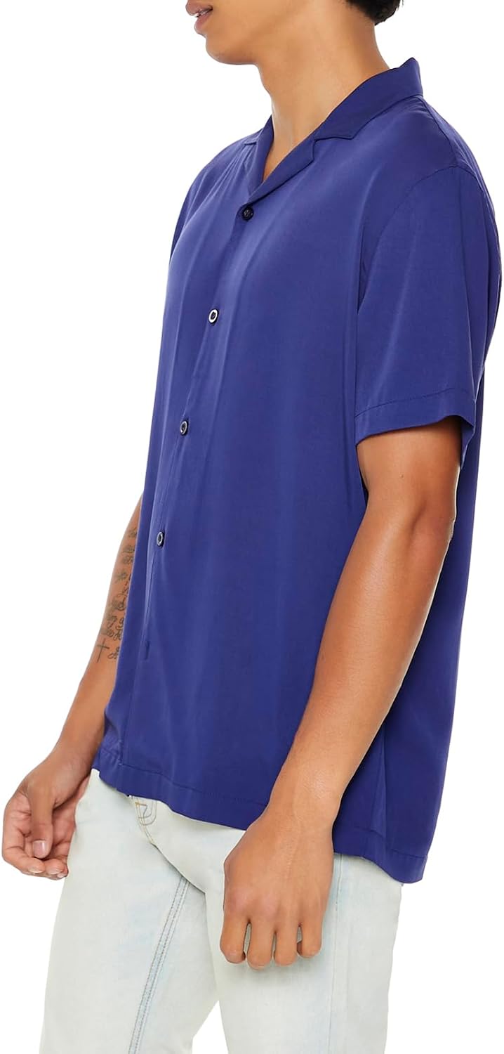 Forever 21 Men's Cuban Collar Short-Sleeve Shirt