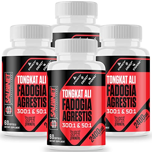 2400mg Fadogia Agrestis Tongkat Ali Supplements - Third Party Tested - 1400mg Fadogia Agrestis & 1000mg Tongkat Ali, Maximum Strength, Muscle Mass & Athletic Performance, 4 Packs