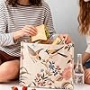 Bird Gifts for Women - Robin Gifts, Robin Gifts for Women, Floral Bird Tote Bag, Linen Tote Bag with Birds Print, Durable Handle, Handbag Funky, Aesthetic Reusable Canvas Bags for Shopping Work Travel #2