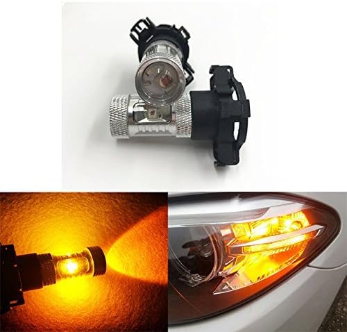 GFJMC 2 Amber Yellow Error Free CREE PY24W 5200s High Power LED Bulbs Turn Signal Bulb for BMW E90/E92 3 F10/F07 5 Series E83/F25 X 3 E70 X 5 E71 X 6 Z4