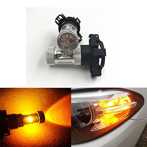 GFJMC 2 Amber Yellow Error Free PY24W 5200s High Power LED Bulbs Turn Signal Bulb for BMW E90 E92 E93 328i 335i M3 X5