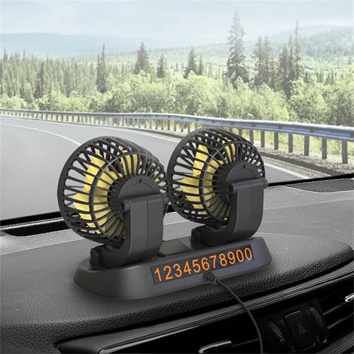 LIBERATECH Portable 2-Head Car Cooling Fan, 12V Cigarette Lighter Plug Dashboard Fan for Vehicles Cars Trucks SUV, 360° Adjustable Heads Strong Airflow (No Battery) by LIBERATECH - Used condition - Image 6