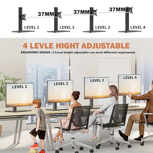 Hemudu Monitor Ständer Tischständer für 13 Zoll-32 Zoll Monitore, schwenkbar, neigbar, rotierbar, höhenverstellbar