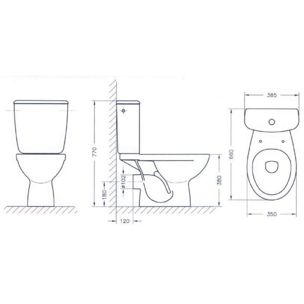 Pack WC à poser 3/6L ROCA SOPHIA sortie horizontale - Blanc
