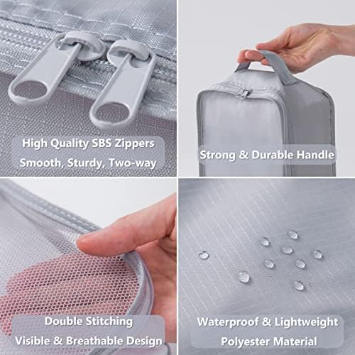 TianZong 7-piece Set Packing Cubes, Travel Bags for Luggage , Packing Organizers with Shoe Bag (Grey) 3 TianZong 7-piece Set Packing Cubes, Travel Bags for Luggage , Packing Organizers with Shoe Bag (Grey)