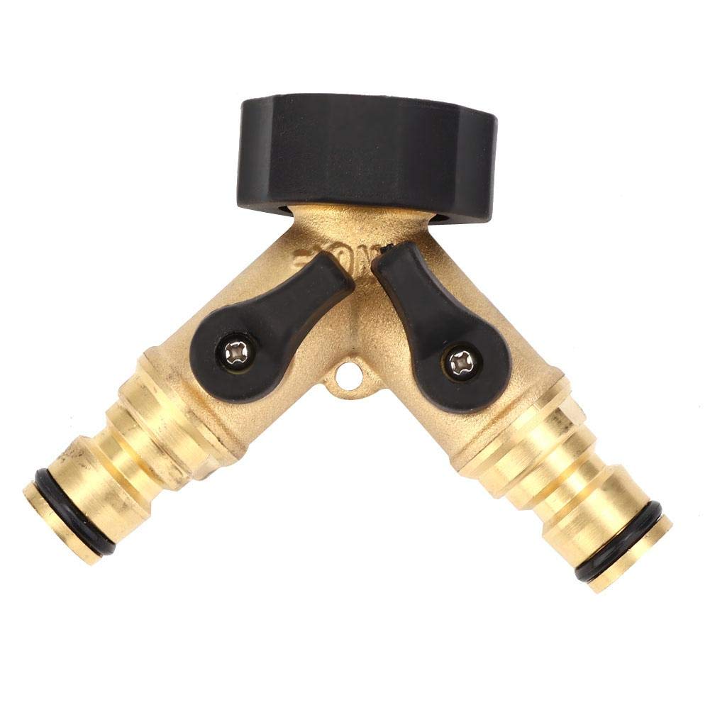 Atyhao Copper Water Splitter, G1 Fnpt Dn25 Garden Water Hose Connector Water Faucet Splitter Tool Accessories