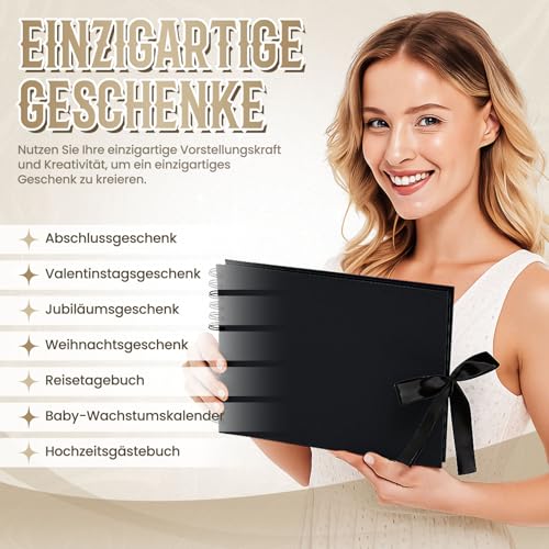 KASZOO Fotoalbum, Fotoalbum zum Selbstgestalten, DIY Fotobuch 80 Seiten, Kann als Abschluss Geschenk, Geburtstagsgeschenk, Hochzeitstagsgeschenk, Valentinstagsgeschenk und mehr verwendet Werden