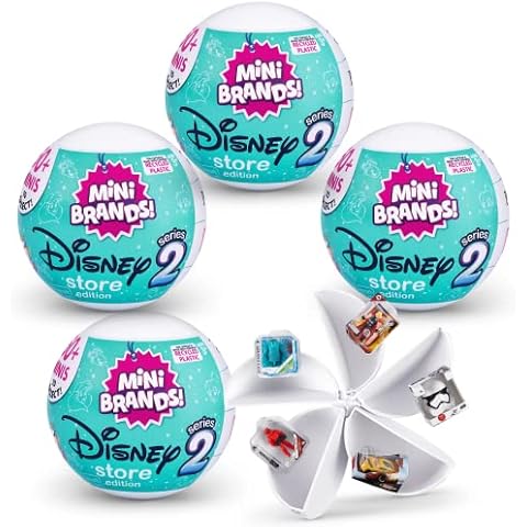 5 Surprise Mini Brands Disney Store Series 2 Mystery Capsule Collectible Toy (4 Pack) Cover
