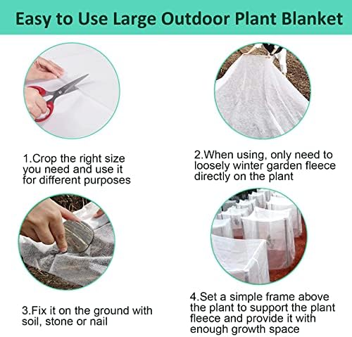 Garden Plant Fleece Frost Protection - 2m x 5m 40gsm Large Winter Outdoor Horticultural Fleece Cover & Outside Heavy Duty Thick Protector Blanket Netting Roll | Reusable Freeze Cloth